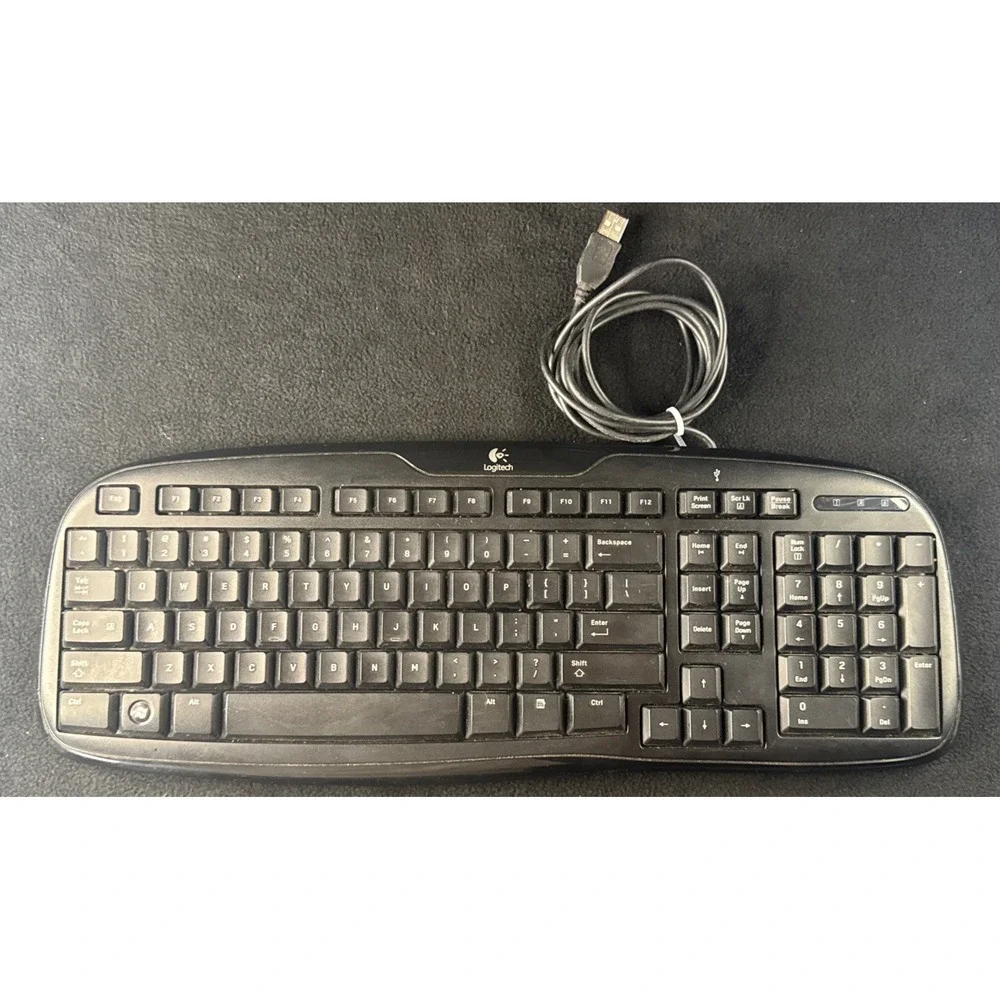 Black Logitech Classic 200 9680190403 Wired Keyboard In Good Working Condition